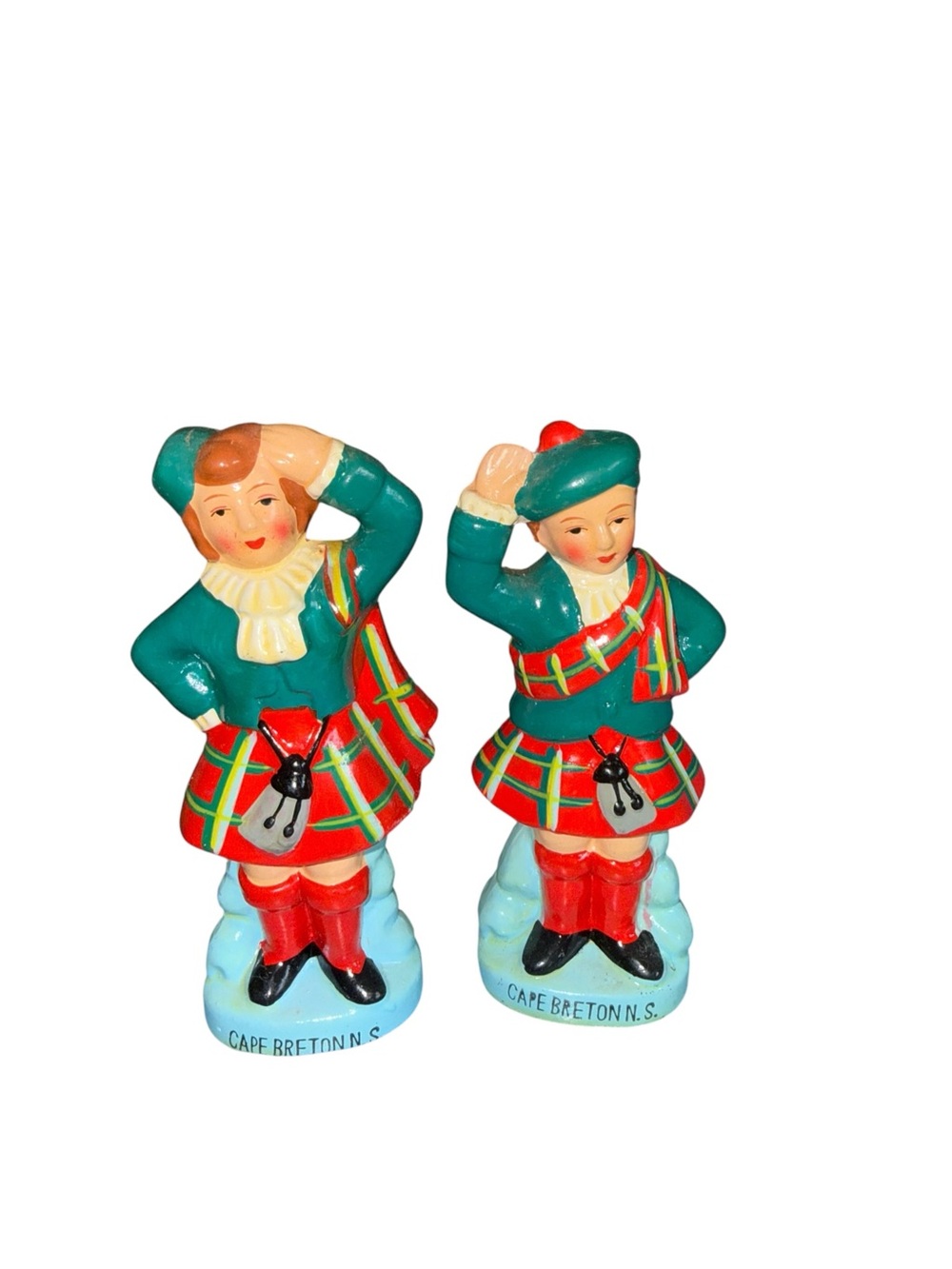 Vintage Cape Breton Scottish Couple Figurine Salt and Pepper Shakers